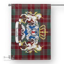 Scotstee Shop Tartan Garden Flag Crawford Tartan Flag Clan Badge With Lion Scottish Tartan House Flag
