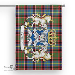 Scotstee Shop Tartan Garden Flag Glass Tartan Flag Clan Badge With Lion Scottish Tartan House Flag