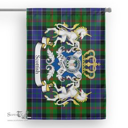 Scotstee Shop Tartan Garden Flag Paterson Tartan Flag Clan Badge With Lion Scottish Tartan House Flag