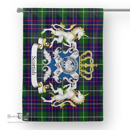 Scotstee Shop Tartan Garden Flag Inglis Tartan Flag Clan Badge With Lion Scottish Tartan House Flag