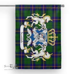 Scotstee Shop Tartan Garden Flag Carmichael Tartan Flag Clan Badge With Lion Scottish Tartan House Flag