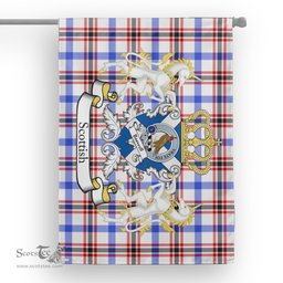 Scotstee Shop Tartan Garden Flag Boswell Tartan Flag Clan Badge With Lion Scottish Tartan House Flag