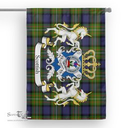 Scotstee Shop Tartan Garden Flag Ferguson Tartan Flag Clan Badge With Lion Scottish Tartan House Flag
