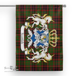 Scotstee Shop Tartan Garden Flag Buchan Tartan Flag Clan Badge With Lion Scottish Tartan House Flag