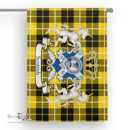 Scotstee Shop Tartan Garden Flag Barclay Tartan Flag Clan Badge With Lion Scottish Tartan House Flag