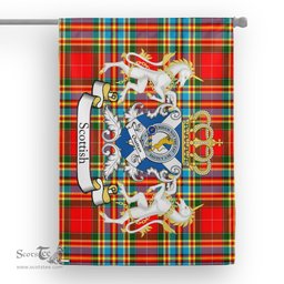 Scotstee Shop Tartan Garden Flag Chattan Tartan Flag Clan Badge With Lion Scottish Tartan House Flag