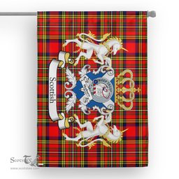 Scotstee Shop Tartan Garden Flag Hepburn Tartan Flag Clan Badge With Lion Scottish Tartan House Flag