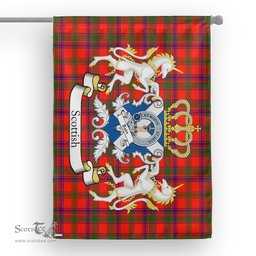 Scotstee Shop Tartan Garden Flag Bain Tartan Flag Clan Badge With Lion Scottish Tartan House Flag