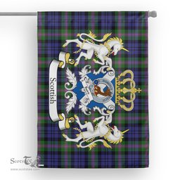 Scotstee Shop Tartan Garden Flag Baird Tartan Flag Clan Badge With Lion Scottish Tartan House Flag
