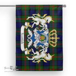 Scotstee Shop Tartan Garden Flag Dundas Tartan Flag Clan Badge With Lion Scottish Tartan House Flag