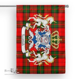 Scotstee Shop Tartan Garden Flag Dunbar Tartan Flag Clan Badge With Lion Scottish Tartan House Flag