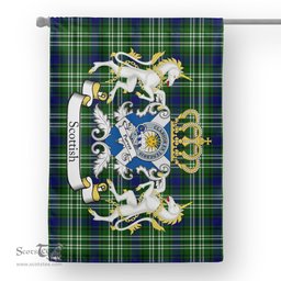 Scotstee Shop Tartan Garden Flag Purves Tartan Flag Clan Badge With Lion Scottish Tartan House Flag
