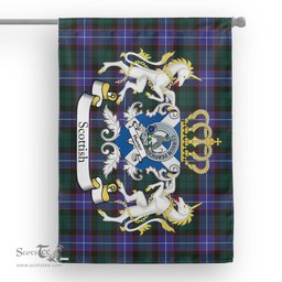Scotstee Shop Tartan Garden Flag Hunter Tartan Flag Clan Badge With Lion Scottish Tartan House Flag