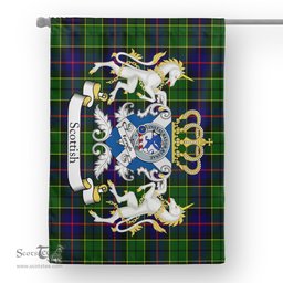Scotstee Shop Tartan Garden Flag Forsyth Tartan Flag Clan Badge With Lion Scottish Tartan House Flag