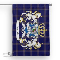 Scotstee Shop Tartan Garden Flag Crichton Tartan Flag Clan Badge With Lion Scottish Tartan House Flag