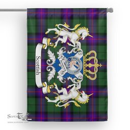 Scotstee Shop Tartan Garden Flag Armstrong Tartan Flag Clan Badge With Lion Scottish Tartan House Flag