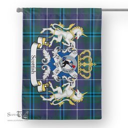 Scotstee Shop Tartan Garden Flag Glen Tartan Flag Clan Badge With Lion Scottish Tartan House Flag