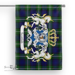 Scotstee Shop Tartan Garden Flag Forbes Tartan Flag Clan Badge With Lion Scottish Tartan House Flag