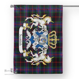 Scotstee Shop Tartan Garden Flag Nairn Tartan Flag Clan Badge With Lion Scottish Tartan House Flag