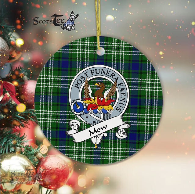 Mow Scottish Clan Badge Plaid Ornament Gift. Christmas Tree Ornament Mow Clan Tartan Ornament Great Christmas Ornaments Gift - Scotstee Shop