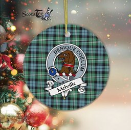 Melville Scottish Clan Badge Plaid Ornament Gift. Christmas Tree Ornament Melville Clan Tartan Ornament Great Christmas Ornaments Gift - Scotstee Shop