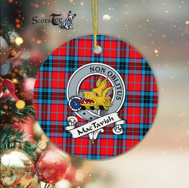 MacTavish Scottish Clan Badge Plaid Ornament Gift. Christmas Tree Ornament MacTavish Clan Tartan Ornament Great Christmas Ornaments Gift - Scotstee Shop