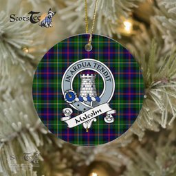 Malcolm Scottish Clan Badge Plaid Ornament Gift. Christmas Tree Ornament Malcolm Clan Tartan Ornament Great Christmas Ornaments Gift - Scotstee Shop