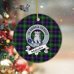 Malcolm Scottish Clan Badge Plaid Ornament Gift. Christmas Tree Ornament Malcolm Clan Tartan Ornament Great Christmas Ornaments Gift - Scotstee Shop