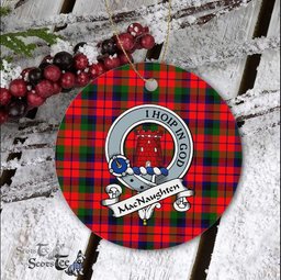 MacNaughten Scottish Clan Badge Plaid Ornament Gift. Christmas Tree Ornament MacNaughten Clan Tartan Ornament Great Christmas Ornaments Gift - Scotstee Shop