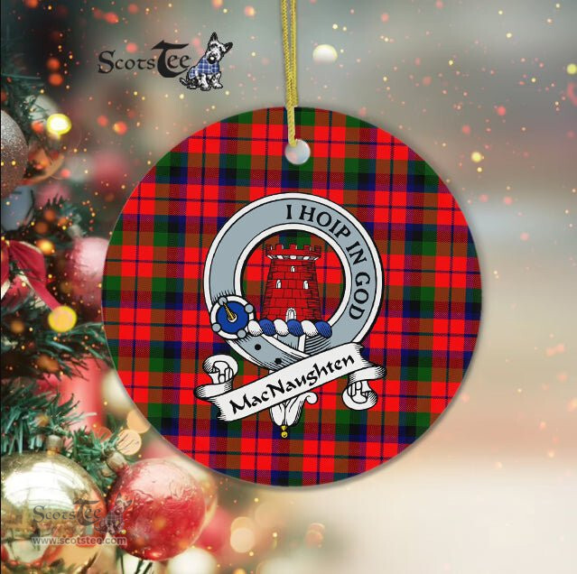 MacNaughten Scottish Clan Badge Plaid Ornament Gift. Christmas Tree Ornament MacNaughten Clan Tartan Ornament Great Christmas Ornaments Gift - Scotstee Shop