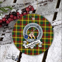 MacMillan Scottish Clan Badge Plaid Ornament Gift. Christmas Tree Ornament MacMillan Clan Tartan Ornament Great Christmas Ornaments Gift - Scotstee Shop