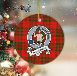 Livingstone Scottish Clan Badge Plaid Ornament Gift. Christmas Tree Ornament Livingstone Clan Tartan Ornament Great Christmas Ornaments Gift - Scotstee Shop