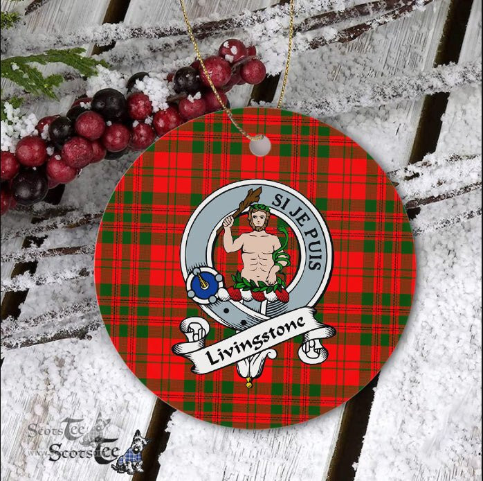 Livingstone Scottish Clan Badge Plaid Ornament Gift. Christmas Tree Ornament Livingstone Clan Tartan Ornament Great Christmas Ornaments Gift - Scotstee Shop
