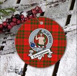 Livingstone Scottish Clan Badge Plaid Ornament Gift. Christmas Tree Ornament Livingstone Clan Tartan Ornament Great Christmas Ornaments Gift - Scotstee Shop