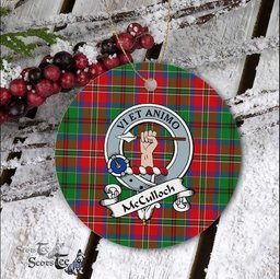 Mcculloch Scottish Clan Badge Plaid Ornament Gift. Christmas Tree Ornament Mcculloch Clan Tartan Ornament Great Christmas Ornaments Gift - Scotstee Shop