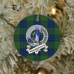 Montgomery Scottish Clan Badge Plaid Ornament Gift. Christmas Tree Ornament Montgomery Clan Tartan Ornament Great Christmas Ornaments Gift - Scotstee Shop