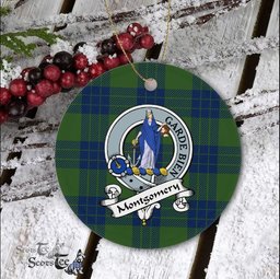 Montgomery Scottish Clan Badge Plaid Ornament Gift. Christmas Tree Ornament Montgomery Clan Tartan Ornament Great Christmas Ornaments Gift - Scotstee Shop