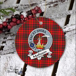 Matheson Scottish Clan Badge Plaid Ornament Gift. Christmas Tree Ornament Matheson Clan Tartan Ornament Great Christmas Ornaments Gift - Scotstee Shop