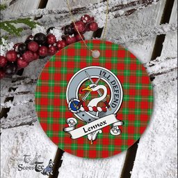 Lennox Scottish Clan Badge Plaid Ornament Gift. Christmas Tree Ornament Lennox Clan Tartan Ornament Great Christmas Ornaments Gift - Scotstee Shop