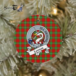 Lennox Scottish Clan Badge Plaid Ornament Gift. Christmas Tree Ornament Lennox Clan Tartan Ornament Great Christmas Ornaments Gift - Scotstee Shop