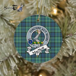MacNeil of Colonsay Scottish Clan Badge Plaid Ornament Gift. Christmas Tree Ornament MacNeil of Colonsay Clan Tartan Ornament Great Christmas Ornaments Gift - Scotstee Shop