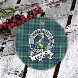 MacNeil of Colonsay Scottish Clan Badge Plaid Ornament Gift. Christmas Tree Ornament MacNeil of Colonsay Clan Tartan Ornament Great Christmas Ornaments Gift - Scotstee Shop