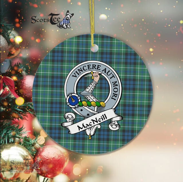 MacNeil of Colonsay Scottish Clan Badge Plaid Ornament Gift. Christmas Tree Ornament MacNeil of Colonsay Clan Tartan Ornament Great Christmas Ornaments Gift - Scotstee Shop