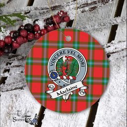 MacLaine Of Lochbuie Scottish Clan Badge Plaid Ornament Gift. Christmas Tree Ornament MacLaine Of Lochbuie Clan Tartan Ornament Great Christmas Ornaments Gift - Scotstee Shop