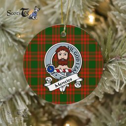 Menzies Scottish Clan Badge Plaid Ornament Gift. Christmas Tree Ornament Menzies Clan Tartan Ornament Great Christmas Ornaments Gift - Scotstee Shop