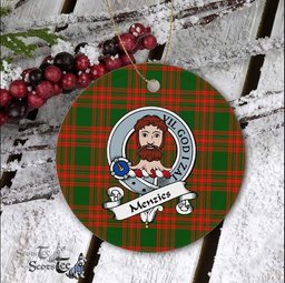Menzies Scottish Clan Badge Plaid Ornament Gift. Christmas Tree Ornament Menzies Clan Tartan Ornament Great Christmas Ornaments Gift - Scotstee Shop