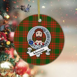 Menzies Scottish Clan Badge Plaid Ornament Gift. Christmas Tree Ornament Menzies Clan Tartan Ornament Great Christmas Ornaments Gift - Scotstee Shop