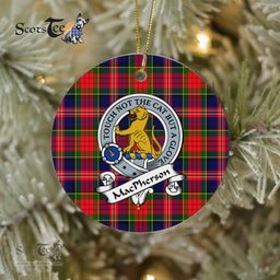 Macpherson Scottish Clan Badge Plaid Ornament Gift. Christmas Tree Ornament Macpherson Clan Tartan Ornament Great Christmas Ornaments Gift - Scotstee Shop