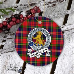 Macpherson Scottish Clan Badge Plaid Ornament Gift. Christmas Tree Ornament Macpherson Clan Tartan Ornament Great Christmas Ornaments Gift - Scotstee Shop