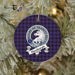 Horsburgh Scottish Clan Badge Plaid Ornament Gift. Christmas Tree Ornament Horsburgh Clan Tartan Ornament Great Christmas Ornaments Gift - Scotstee Shop
